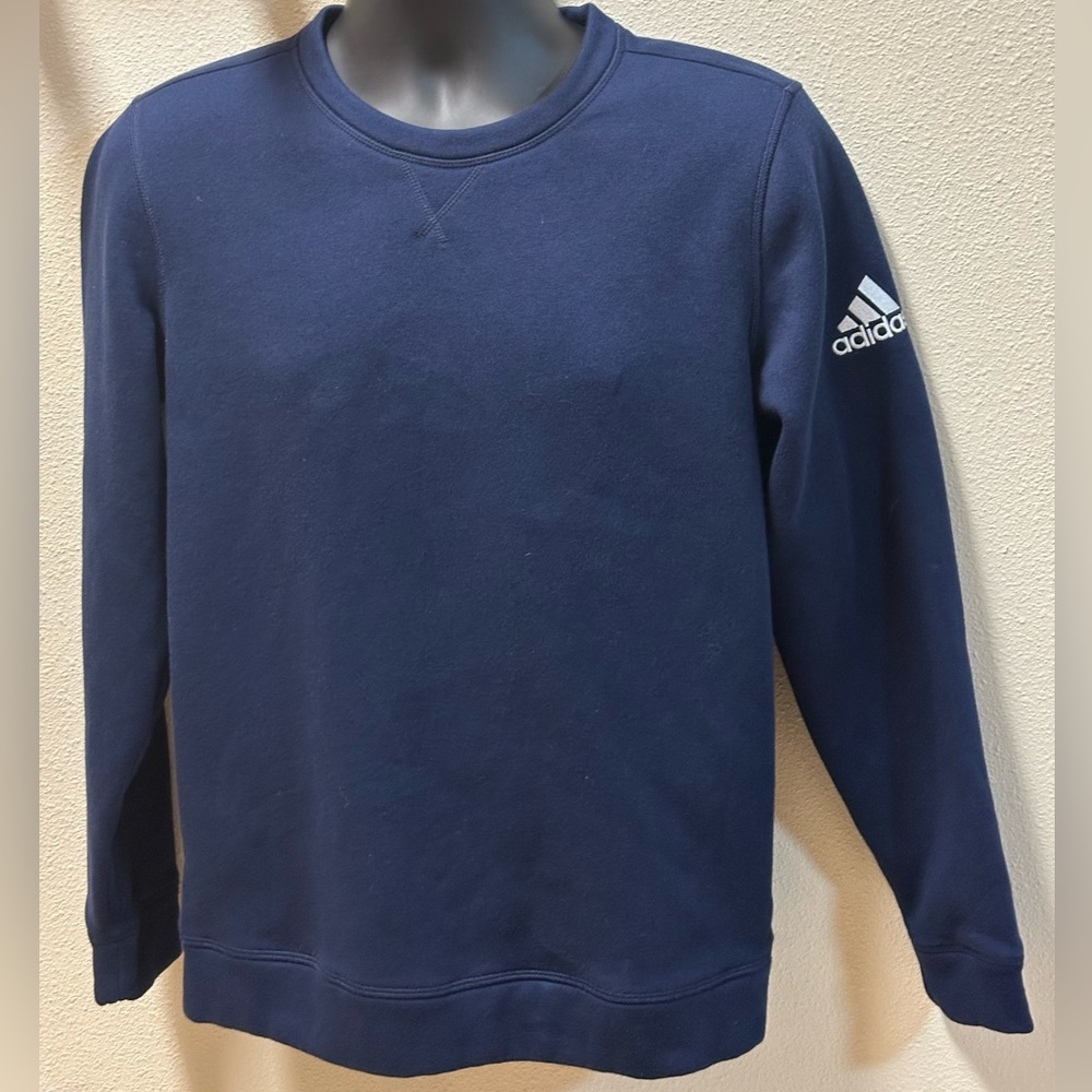 Adidas youth crewneck, deep, navy blue sweatshirt NWOT